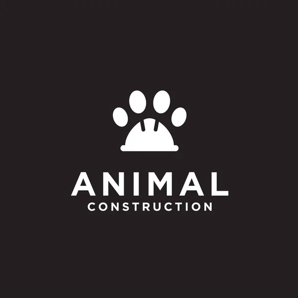 Logo Casque Patte Icône Patte Animale — Image vectorielle