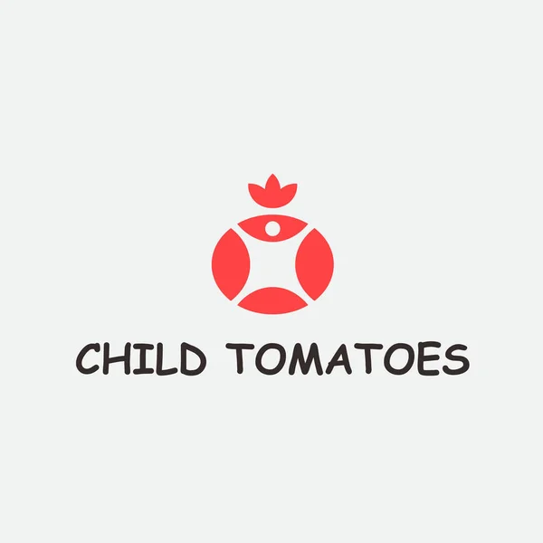 Logotipo Tomate Infantil Ícone Tomate — Vetor de Stock