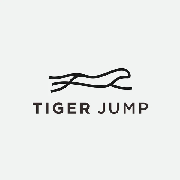 Jumping Tiger Logo Tiger Icon — Stock Vector