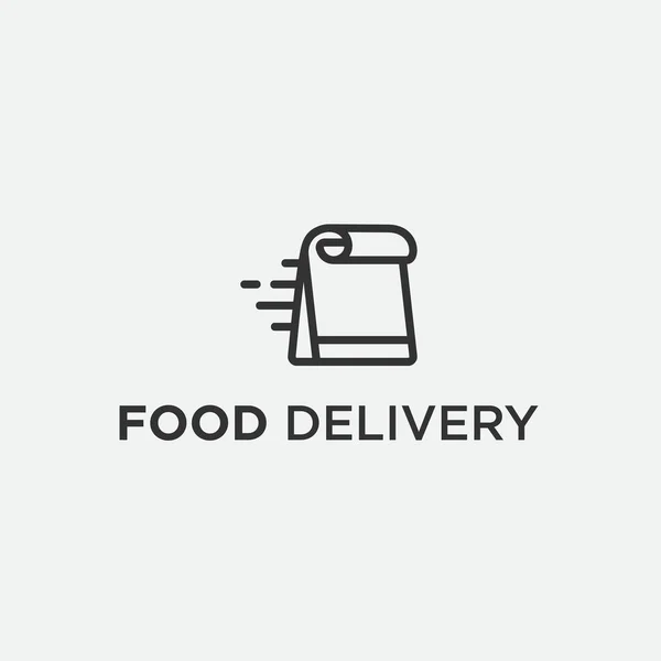 Logotipo Entrega Alimentos Ícone Comer — Vetor de Stock