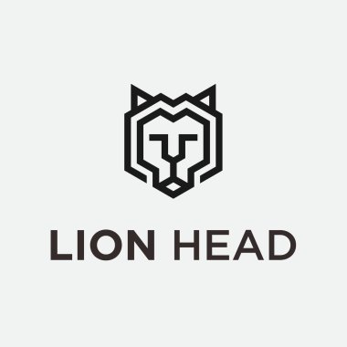 Aslan başı logosu veya aslan vektörü