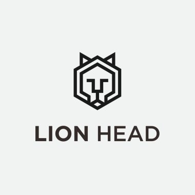 Aslan başı logosu veya aslan vektörü