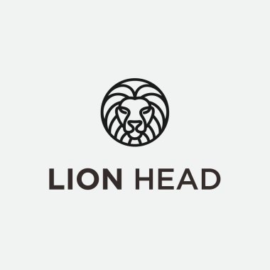 Aslan başı logosu veya aslan vektörü