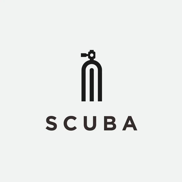 Letter Scuba Logo Diver Icon — Vector de stock