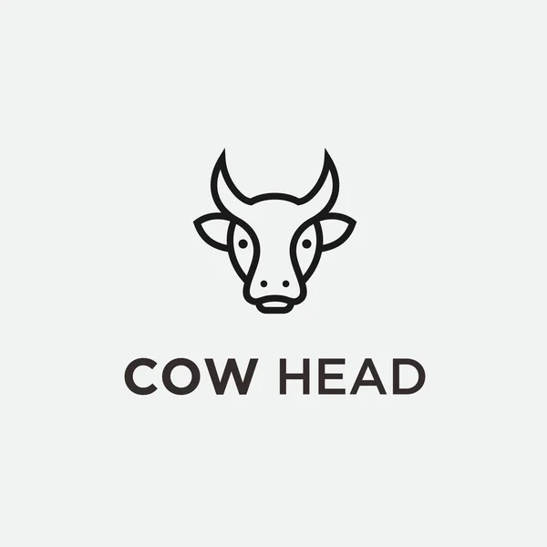 Logotipo Cabeça Vaca Vetor Vaca — Vetor de Stock
