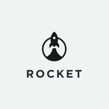 roket fırlatma logosu vektör tasarımı