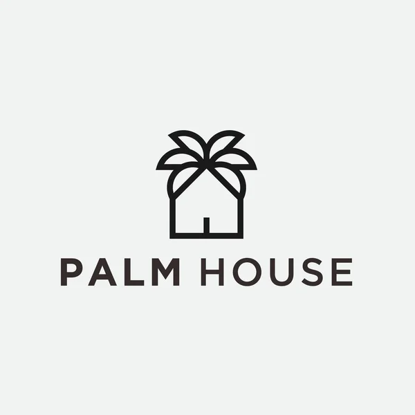 Palm House Logo Icon Vector Design — Wektor stockowy