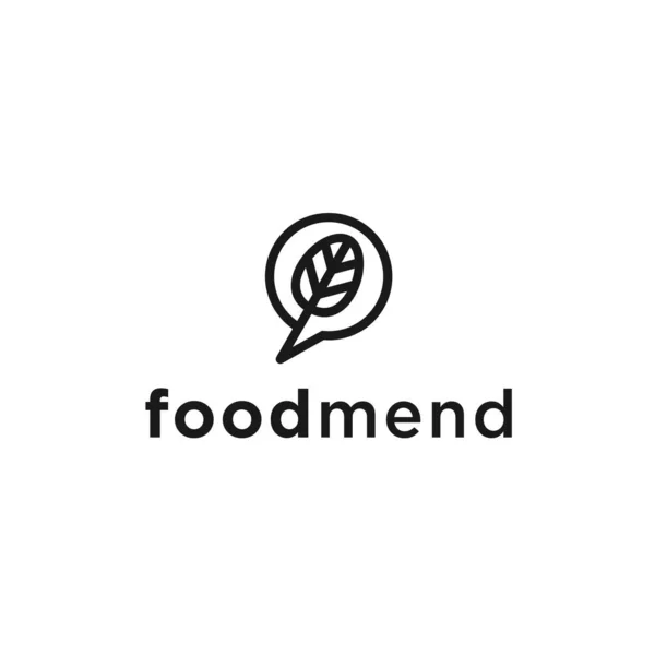 Food Leaf Logo Design Vector Ilustração — Vetor de Stock