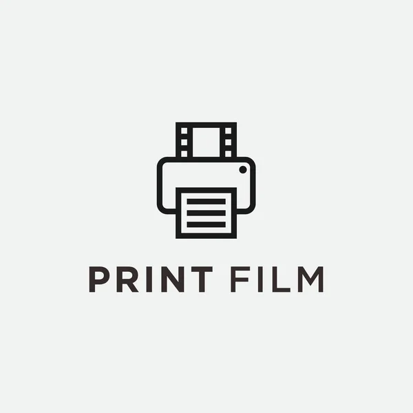 Print Film Logo Design Vector Illustration — 图库矢量图片