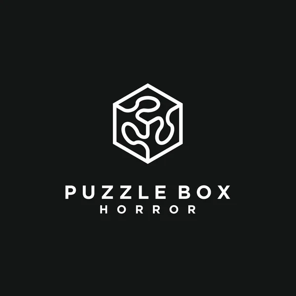 Hexagon Puzzle Logo Design Vector Illustration — ストックベクタ