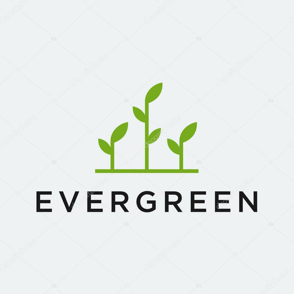 Green Plant Logo Design Vector Illustration