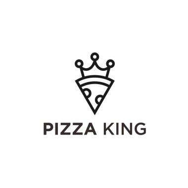 Pizza King logo tasarımı vektör çizimi