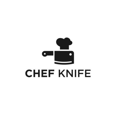 chef knife logo design vector illustration