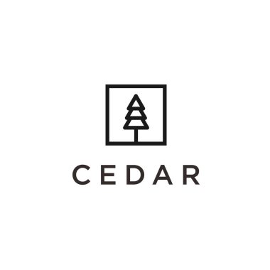 Çam Ağacı Logosu Tasarım Vektörü İllüstrasyonu