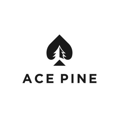poker pine logo design vector illustration