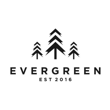 çam her zaman yeşil logo tasarımı vektör çizimi