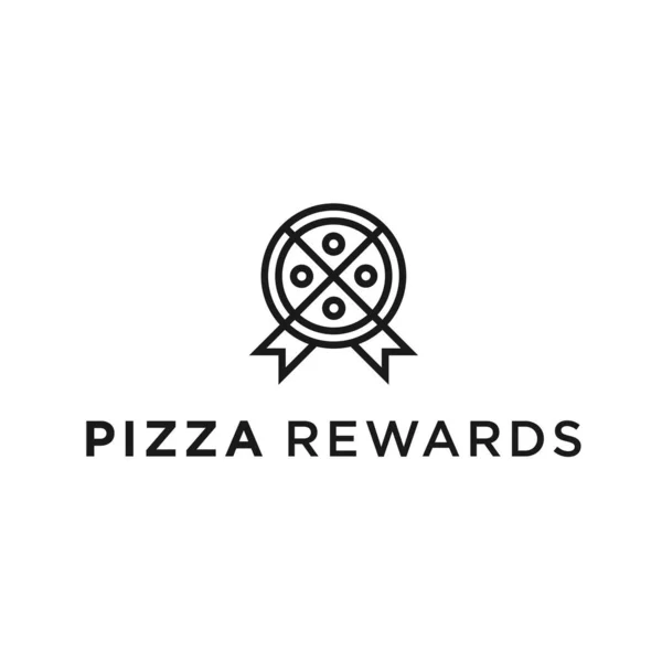 Pizza Award Logo Design Vector Illustration — Archivo Imágenes Vectoriales