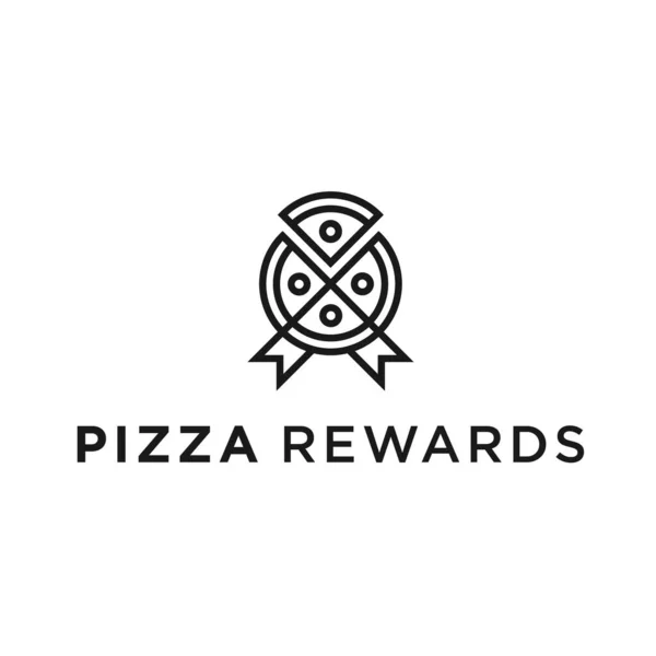 Pizza Award Logo Design Vector Illustration — Stock Vector