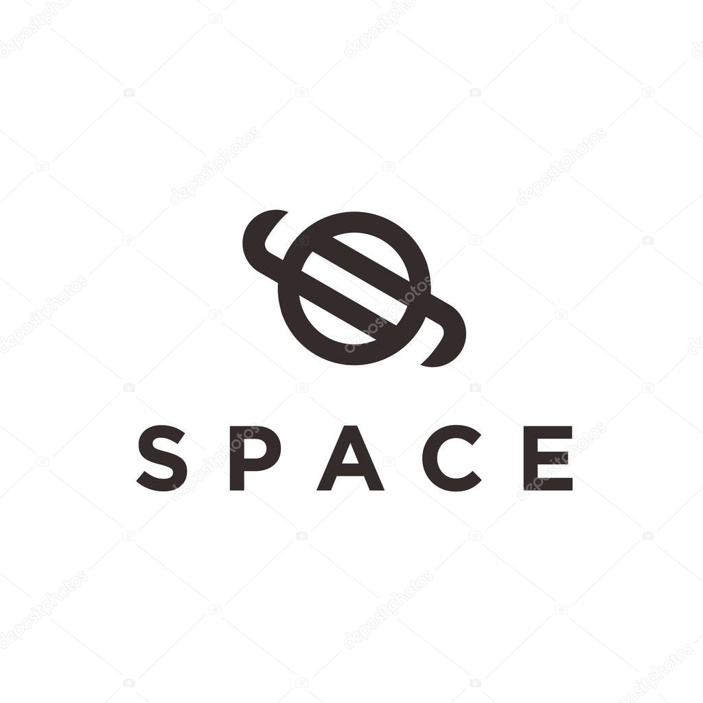 Letter s planet logo design vector illustration