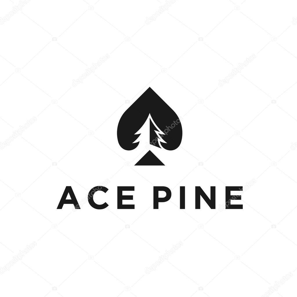 poker pine logo design vector illustration
