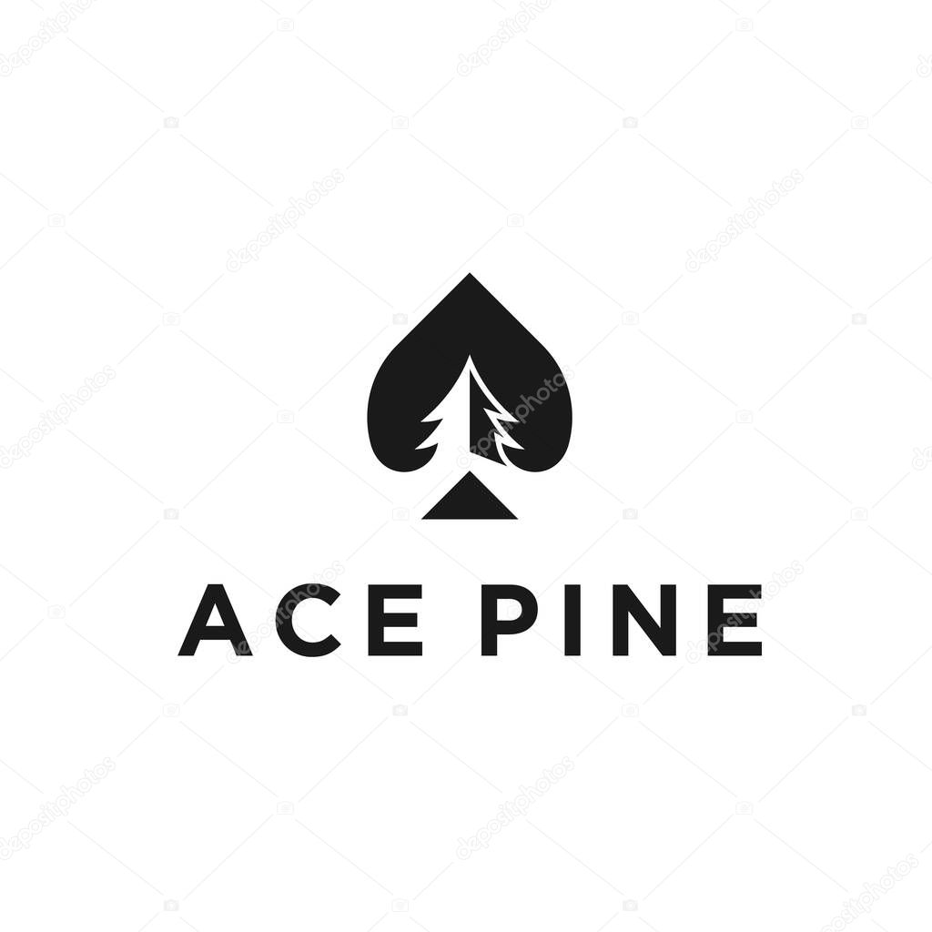 Poker pine logo design vector illustration