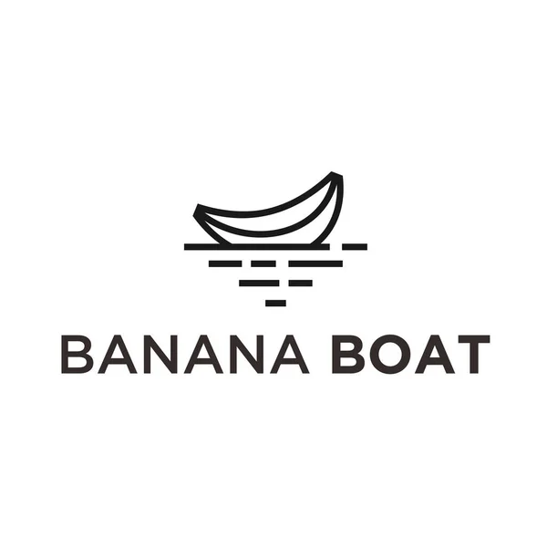 Banana Boat Logo Design Vector Illustration — Stock Photo, Image
