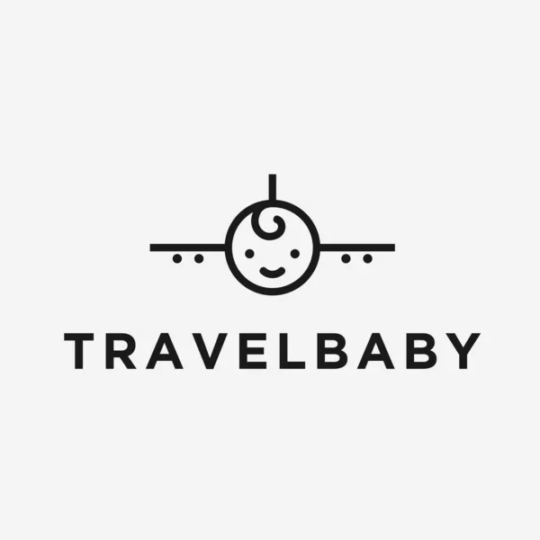 Baby Plane Logo Design Vector Illustration — Wektor stockowy