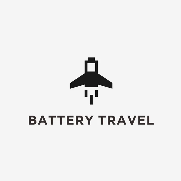 Rocket Battery Logo Design Vector Illustration — Wektor stockowy