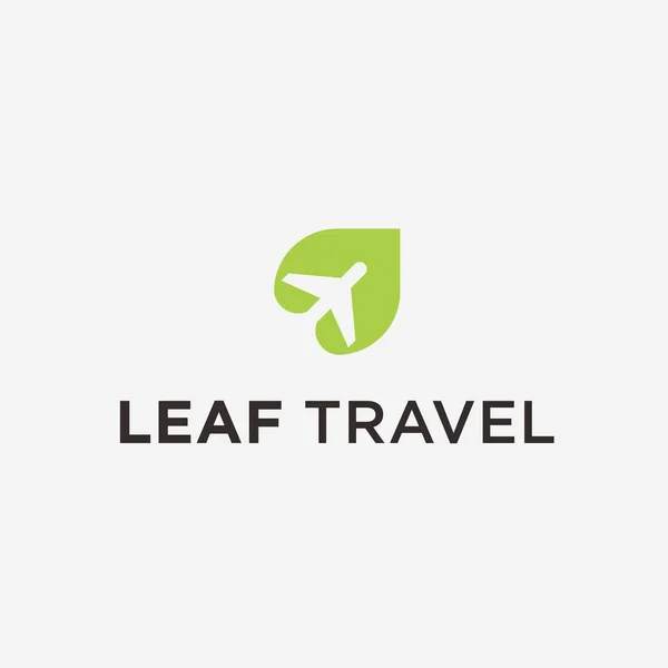 Airplane Leaf Logo Design Vector Illustration — Wektor stockowy