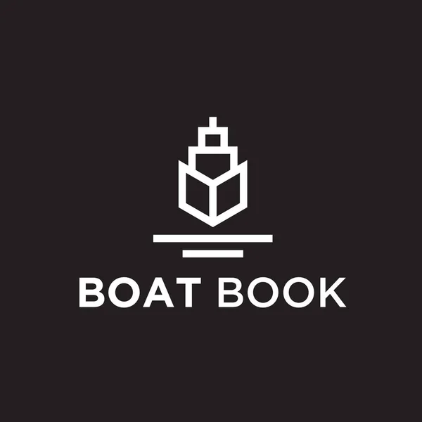 Boat Book Logo Design Vector Illustration — Archivo Imágenes Vectoriales