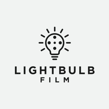 film ampulü logosu tasarımı vektör illüstrasyonu