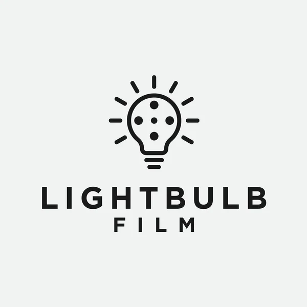 Film Bulb Logo Design Vector Illustration — 图库矢量图片