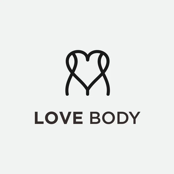 Love Body Logo Design Vector Illustration — Stockový vektor