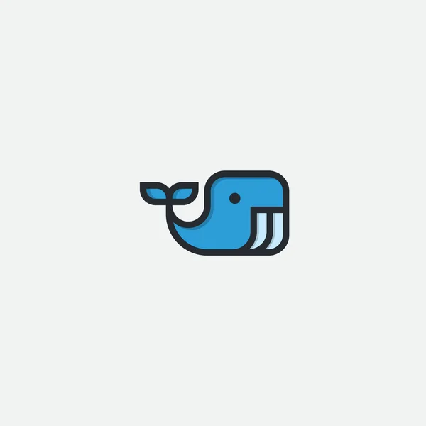 Whale Logo Design Vector Illustration — Vector de stock