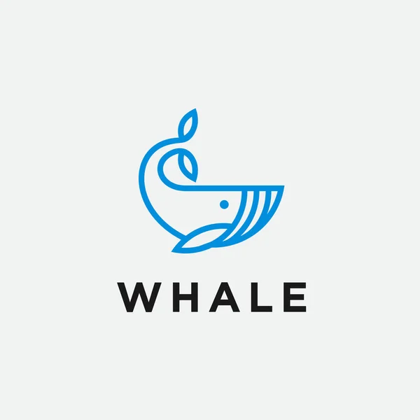 Whale Logo Design Vector Illustration — Vector de stock