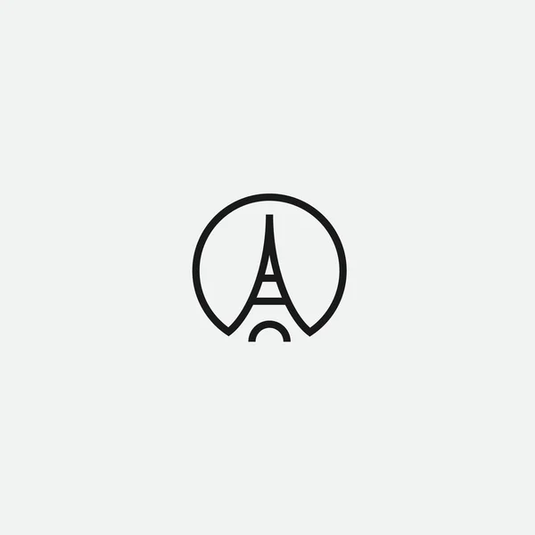Eiffel Tower Logo Design Vector Illustration — Vetor de Stock