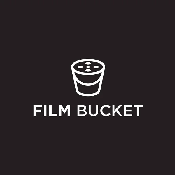 Movie Bucket Logo Design Vector Illustration — 图库矢量图片