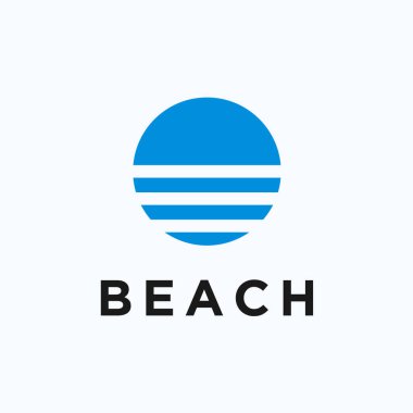 Okyanus dalgası logo tasarımı vektör çizimi