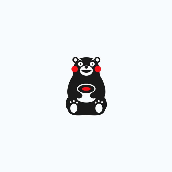 Sushi Panda Logo Design Vector Illustration — 图库矢量图片