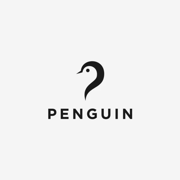 Letter Penguin Logo Design Vector Illustration — Vector de stock
