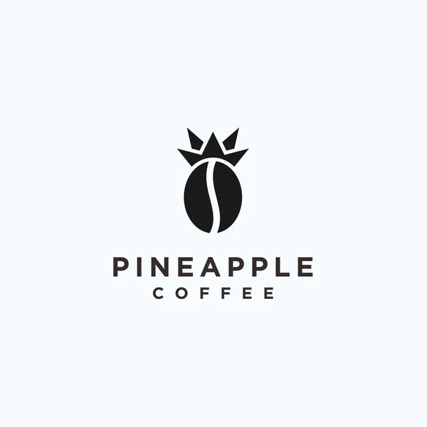 Pineapple Coffee Logo Design Vector Illustration — стоковый вектор