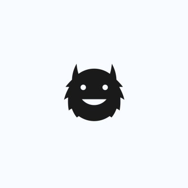 canavar başlı logo tasarımı vektör çizimi