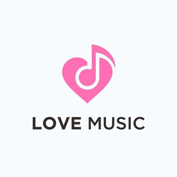 Love Tone Logo Design Vector Illustration — 스톡 벡터