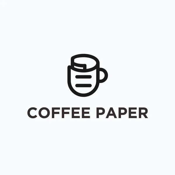 Coffee Document Logo Design Vector Illustration — Vettoriale Stock