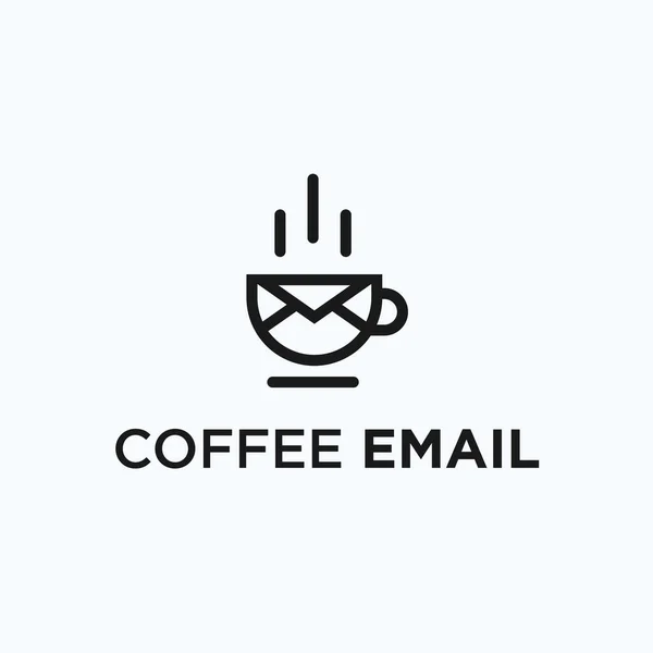 Email Coffee Logo Design Vector Illustration — ストックベクタ