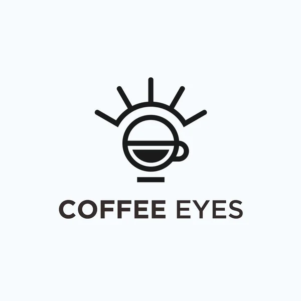 Coffee Eye Logo Design Vector Illustration — ストックベクタ