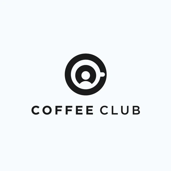 Coffee People Logo Design Vector Illustration — ストックベクタ