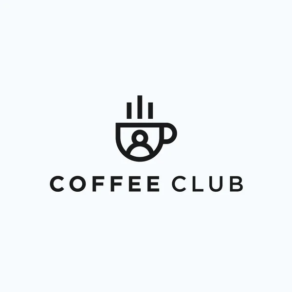 Coffee People Logo Design Vector Illustration — ストックベクタ