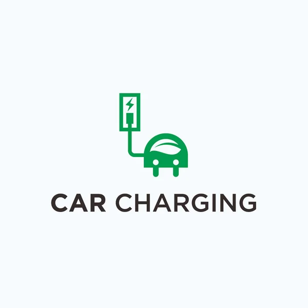 Recharge Car Battery Logo Design Vector Illustration — Vettoriale Stock