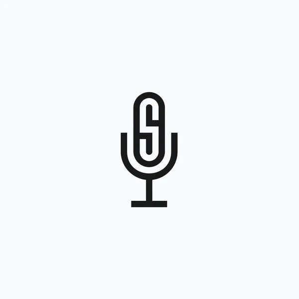 Letter Podcast Logo Design Vector Illustration — Stockvektor